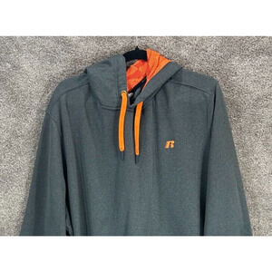 Russell Hoodie Mens 2XL 50-52 Gray Pullover Kangaroo Pockets Drawstring Outdoors